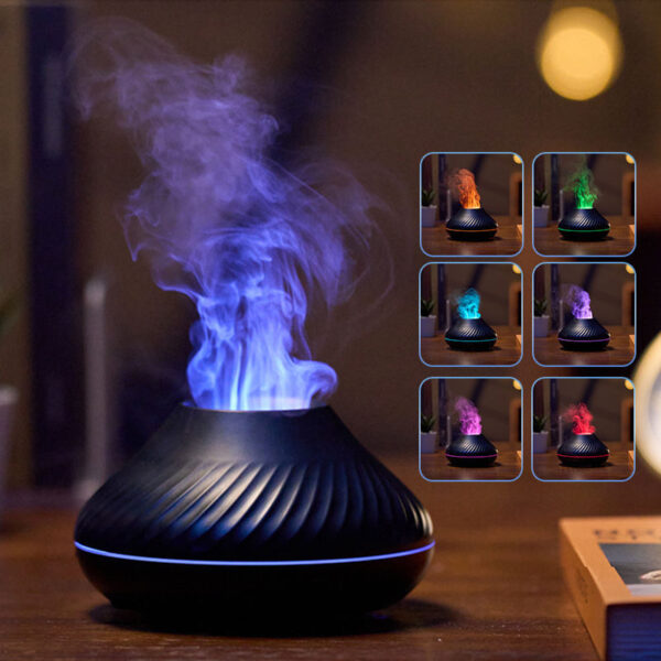 Newest RGB Flame Aroma Diffuser 130Ml 3d Colorful Flame Humidifier Fire Volcano Diffuser Flame 3 467b9d71 63de 45b9 b252 54ff9d05d229