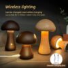 INS Wooden Cute Mushroom LED Night Light With Touch Switch Bedside Table Lamp For Bedroom Childrens Room Sleeping Night Lamps Home Decor - Image 3