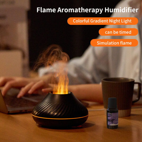 Newest RGB Flame Aroma Diffuser 130Ml 3d Colorful Flame Humidifier Fire Volcano Diffuser Flame 7 786b994b 736a 4f88 977d 0e7a64a5c5ec