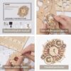 Robotime ROKR Zodiac Wall Clock 3D Wooden Puzzle Model Assembly Toys Gifts for Children Kids Teens LC601 Support Dropshipping - Image 8
