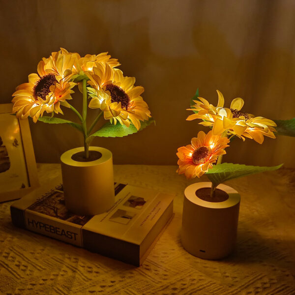 Rechargeable Sunflower Led Simulation Night Light Table Lamp Simulation Flowers Decorative Desk Lamp For Resturaunt Hotel Wedding Gift 4 8af18431 63cc 430a abac 1bd3153328e9