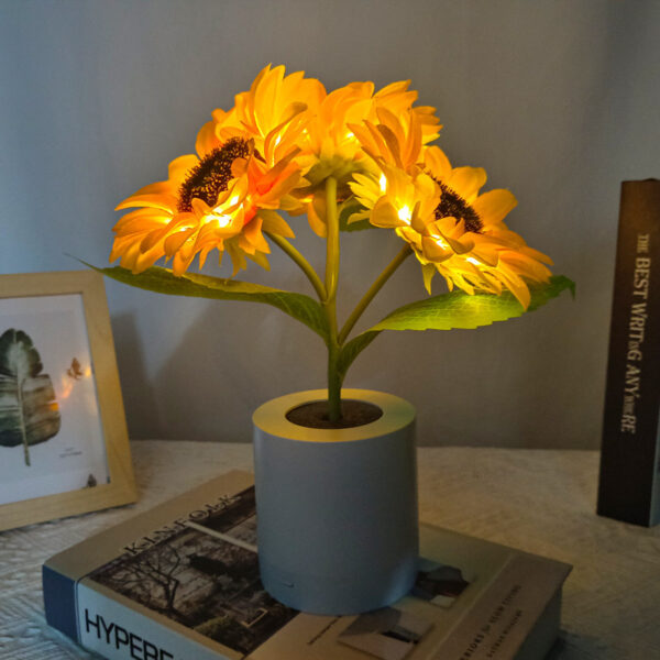 Rechargeable Sunflower Led Simulation Night Light Table Lamp Simulation Flowers Decorative Desk Lamp For Resturaunt Hotel Wedding Gift 8 8d571da0 3428 4f7f 8093 51a6d6276c4f