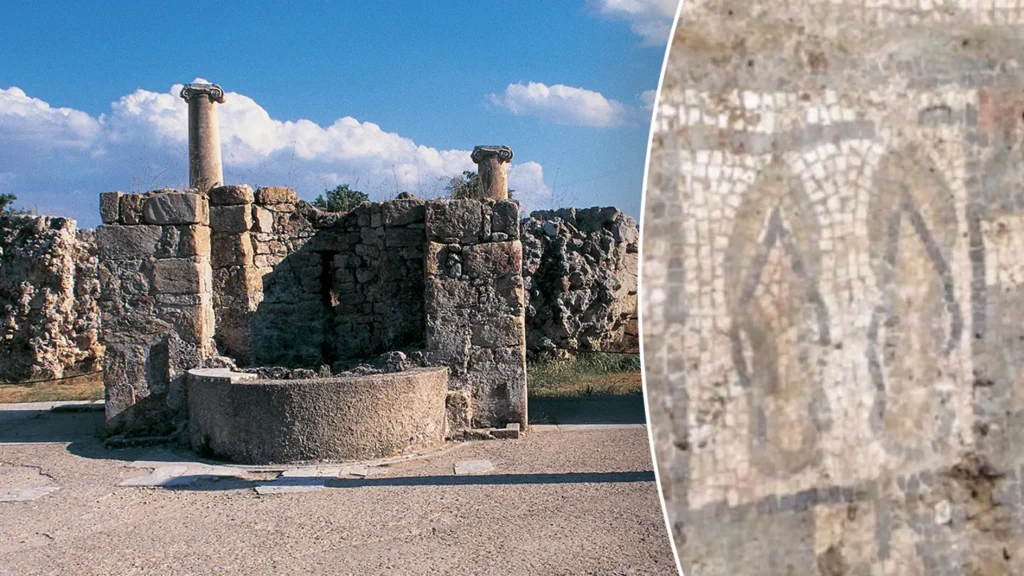 Archaeologists in Sicily uncovered a Roman mosaic depicting sandals, part of a fourth-century bath complex. (De Agostini via Getty Images; Parco Archeologico di Morgantina e Villa Romana del Casale) FOX News