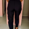 Black Elastic High Waist Pocketed Cargo Jogger Pants - Image 4