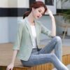 Casual Cotton And Linen Small Tailored Suit Top - Image 2