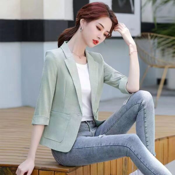 Casual Cotton And Linen Small Tailored Suit Top 2 24339f0f b38a 4277 8c28 32dfb8c19457