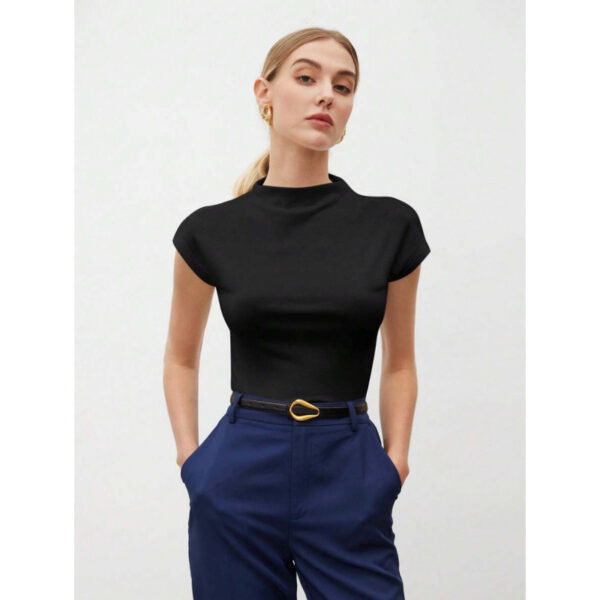 Women's Slim Fit Fashionable All-match Pure Color Tight Half Sleeve 8 348b840e 9668 4949 be64 0037f1e4ab9b