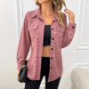 Corduroy Lapel Shirt Vintage Cardigan Pocket Shirt Coat Women - Image 8