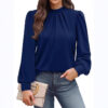 Women's Long Sleeve Small Turtleneck Solid Color Pleated - Image 5
