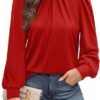 Women's Long Sleeve Small Turtleneck Solid Color Pleated - Image 9