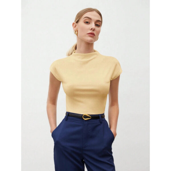 Women's Slim Fit Fashionable All-match Pure Color Tight Half Sleeve 10 59365bee 2d77 4d19 9d1a c10ec1fac7f3