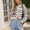 New Style Clothing Knitted Color Matching Women's Button Commuter Coat - Image 7