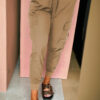 Black Elastic High Waist Pocketed Cargo Jogger Pants - Image 3