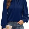 Women's Long Sleeve Small Turtleneck Solid Color Pleated - Image 10