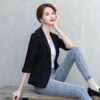 Casual Cotton And Linen Small Tailored Suit Top - Image 4