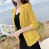 Casual Cotton And Linen Small Tailored Suit Top - Image 6