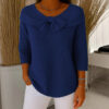 Knitted Bow Solid Color Sweater Autumn And Winter - Image 4