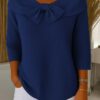 Knitted Bow Solid Color Sweater Autumn And Winter - Image 9