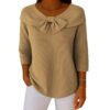 Knitted Bow Solid Color Sweater Autumn And Winter - Image 5