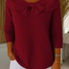 Knitted Bow Solid Color Sweater Autumn And Winter - Image 6
