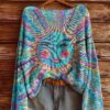 Pattern Shading Women's Printed Wear Round Neck Imitation Sweater - Image 3