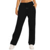 Women's Solid Color Casual Loose Fleece-lined Trousers - Image 6