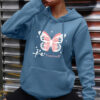 Butterfly Self-printed Drawstring Sweatshirt Female - Image 3