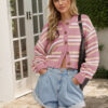 New Style Clothing Knitted Color Matching Women's Button Commuter Coat - Image 6