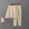 Off-shoulder Woolen Pants Top Loose Knitting Suit - Image 3
