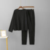 Off-shoulder Woolen Pants Top Loose Knitting Suit - Image 2