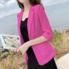 Casual Cotton And Linen Small Tailored Suit Top - Image 7