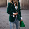 Velvet Lapel Casual Suit Business Fashion Slim Single-breasted Jacket Outwear Clothing For Women - Image 8