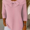 Knitted Bow Solid Color Sweater Autumn And Winter - Image 10