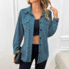 Corduroy Lapel Shirt Vintage Cardigan Pocket Shirt Coat Women - Image 7