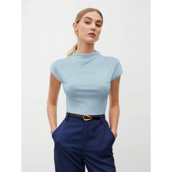 Women's Slim Fit Fashionable All-match Pure Color Tight Half Sleeve 9 f3bef678 4a7c 4281 a4fc 19615c0b9561