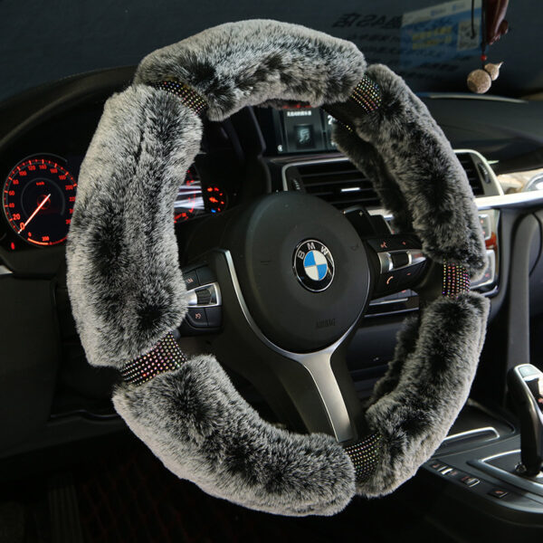Car Steering Wheel Cover Winter Plush Steering Wheel Cover Korea Diamond Fashion Cute Handle Cover Car Accessories 1 1618208009342