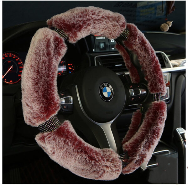 Car Steering Wheel Cover Winter Plush Steering Wheel Cover Korea Diamond Fashion Cute Handle Cover Car Accessories 2 1618208009869